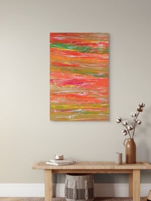 abstract seascape painting red