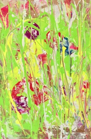 Abstract Floral Paintings Two