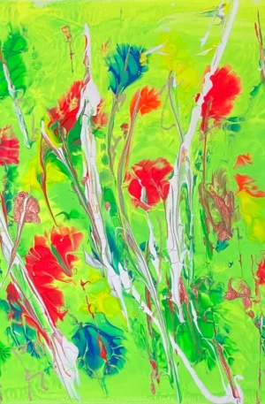 Abstract Floral Paintings Seven