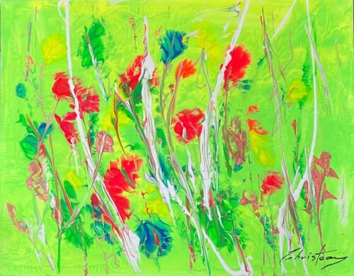 Abstract Flowers Painting Seven