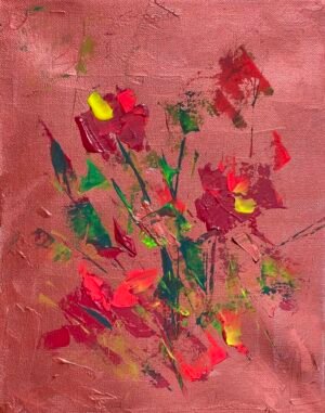 Abstract Flowers Painting Copper