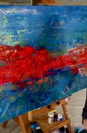 Abstract Seascape Parallels Aegean Echoes