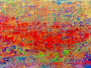 Large Abstract Seascape | Red, Gold, & Blue – Golden Sand