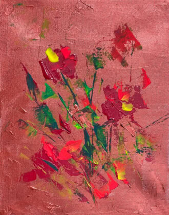 Abstract Flowers Paintingย Copper