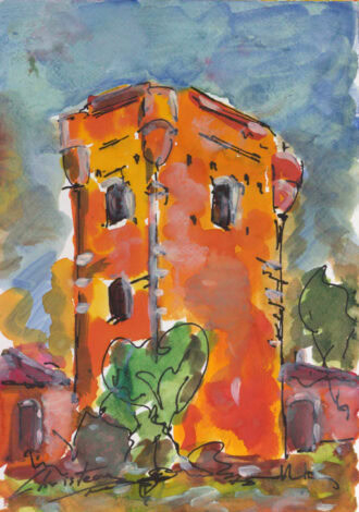 Christeas Tower in Mani by artist Gregory Christeas
