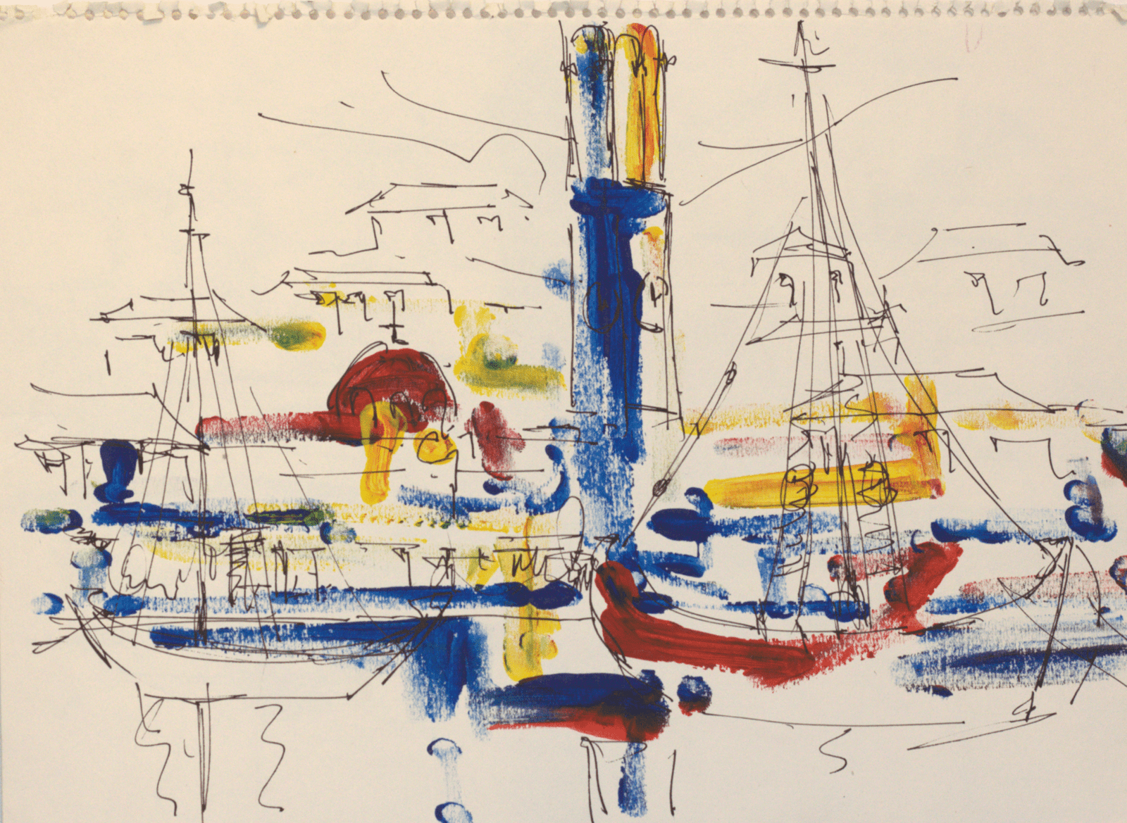 Greek Island Painting Hydra Clock Tower by Christeas (2)