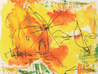 Greek Island Painting – Windmill, Hydra 9x12