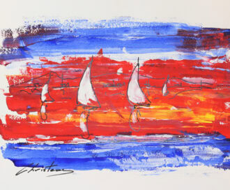 Greek Island Paintings Sail Boats