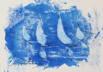 Greek Islands painting sailing regatta Christeas