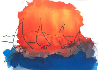 Greek Island Paintings Sunrise 21x29.5 cm Christeas