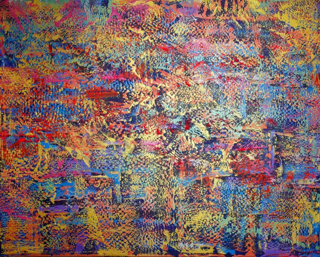 Large textured abstract painting from The Parallels Series by Gregory Christeas