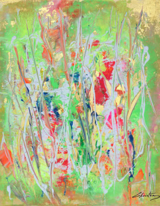 Original Abstract Painting - Floral Composition- 16x20 Christeas