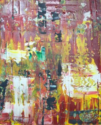 Original Abstract Painting Now 16x29 by Christeas