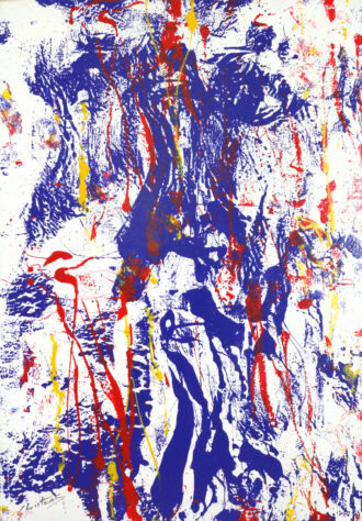 Original Abstract Painting Old Agora 39.5x27.5 by Christeas