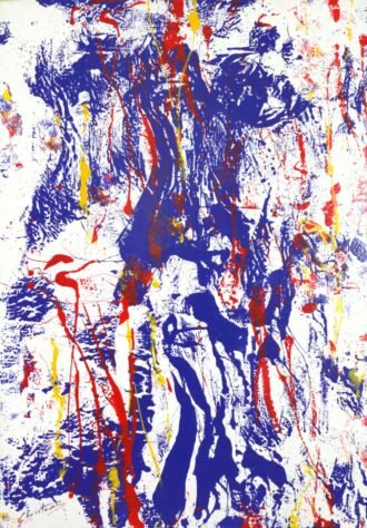 Original Abstract Painting Old Agora 39.5x27.5 by Christeas