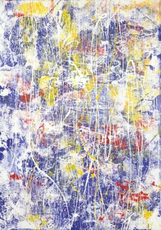 Original Abstract Painting Floating Spirits 39.5x27.5 by Christeas