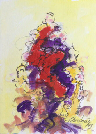 Original artworks Up the Moon series Christeas 9x12 (6)